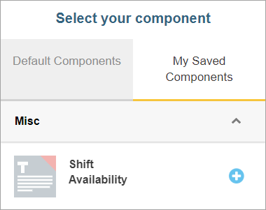 my saved components section