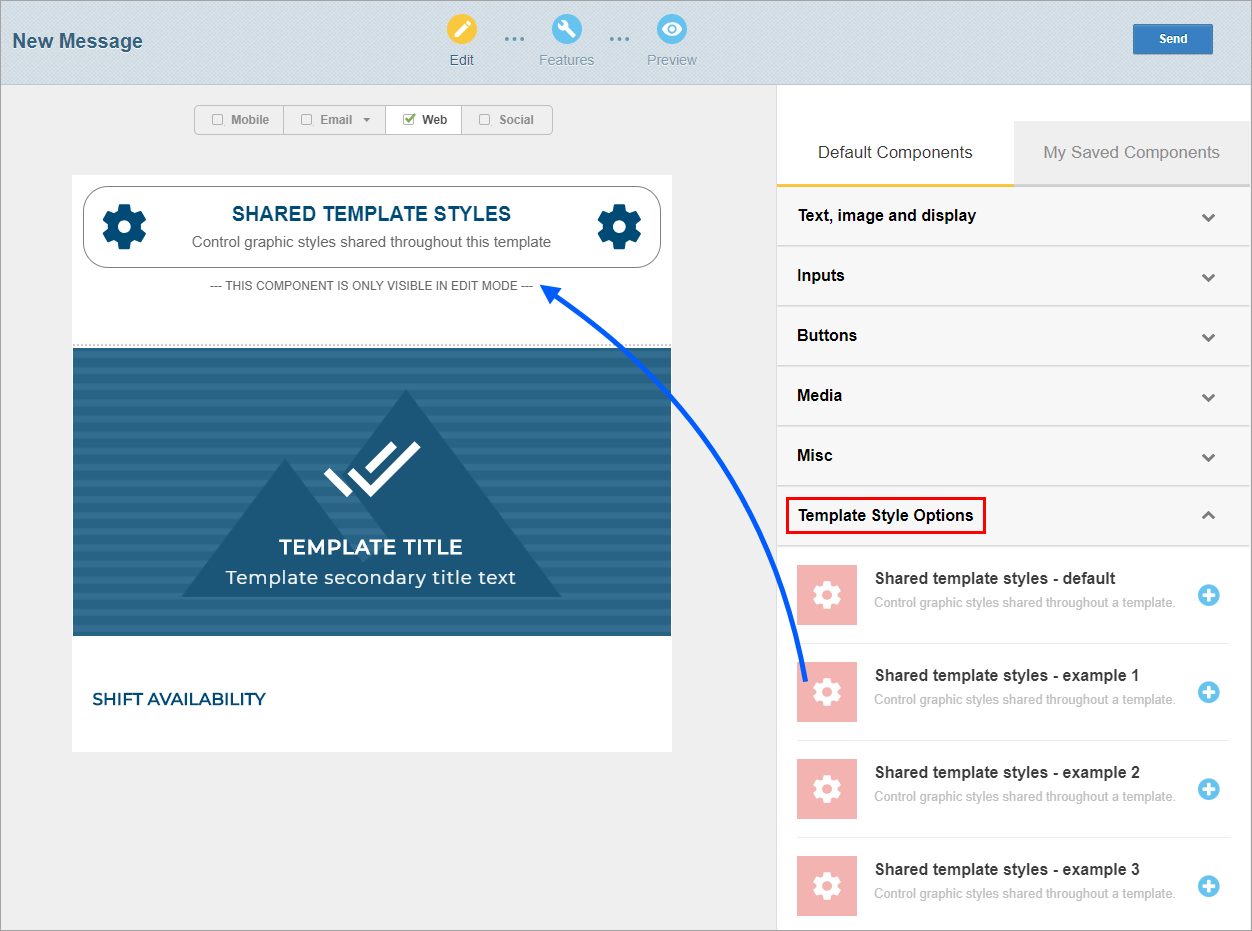 list of template style option components